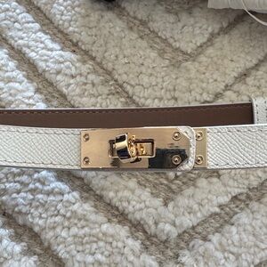 Elegant White and Gold Women's Belt